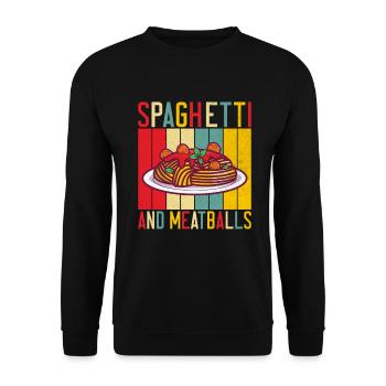 Meatball Lovers Gifts - Unisex Pullover - Schwarz - Vorne - Alina (178cm) & Michal (187cm)