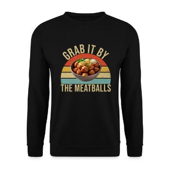 Meatball Lovers Gifts - Unisex Sweatshirt - black - Front - Alina (178cm) & Michal (187cm)
