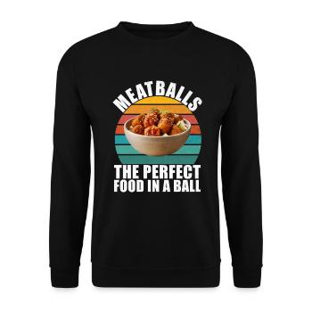 Meatball Lovers Gifts - Unisex Pullover - Schwarz - Vorne - Alina (178cm) & Michal (187cm)