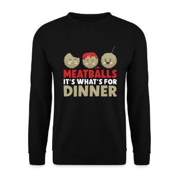 Meatball Lovers Gifts - Unisex Sweatshirt - black - Front - Alina (178cm) & Michal (187cm)