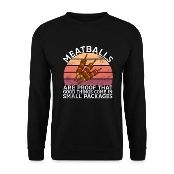 Cadeaux pour les amateurs de boulettes de viande - Sweat-shirt Unisexe - noir - Devant - Alina (178cm) & Michal (187cm)
