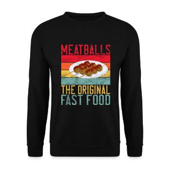 Meatball Lovers Gifts - Unisex Pullover - Schwarz - Vorne - Alina (178cm) & Michal (187cm)