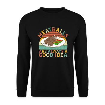 Meatball Lovers Gifts - Unisex Pullover - Schwarz - Vorne - Alina (178cm) & Michal (187cm)