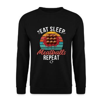 Meatball Lovers Gifts - Unisex Sweatshirt - black - Front - Alina (178cm) & Michal (187cm)