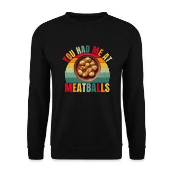 Meatball Lovers Gifts - Unisex Sweatshirt - black - Front - Alina (178cm) & Michal (187cm)