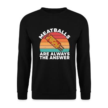 Meatball Lovers Gifts - Unisex Sweatshirt - black - Front - Alina (178cm) & Michal (187cm)