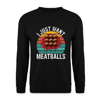 Meatball Lovers Gifts - Unisex Sweatshirt - black - Front - Alina (178cm) & Michal (187cm)