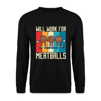 Meatball Lovers Gifts - Unisex Pullover - Schwarz - Vorne - Alina (178cm) & Michal (187cm)