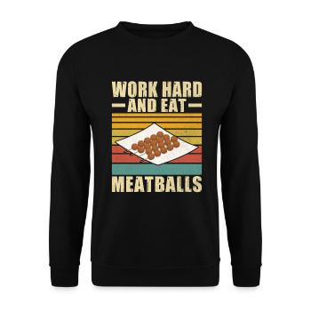 Meatball Lovers Gifts - Unisex Pullover - Schwarz - Vorne - Alina (178cm) & Michal (187cm)