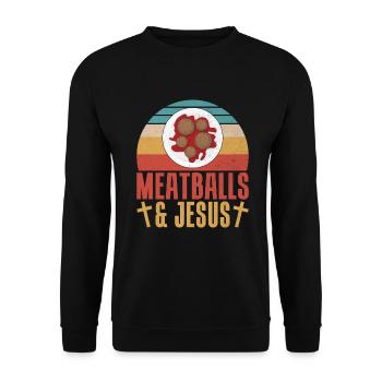 Cadeaux pour les amateurs de boulettes de viande - Sweat-shirt Unisexe - noir - Devant - Alina (178cm) & Michal (187cm)