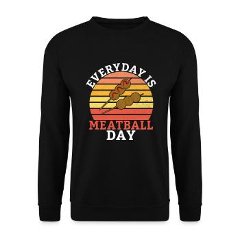 Meatball Lovers Gifts - Unisex Sweatshirt - black - Front - Alina (178cm) & Michal (187cm)