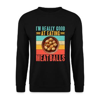 Meatball Lovers Gifts - Unisex Pullover - Schwarz - Vorne - Alina (178cm) & Michal (187cm)