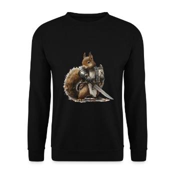 Squirrel Knight Middle Ages - Unisex Sweatshirt - black - Front - Alina (178cm) & Michal (187cm)