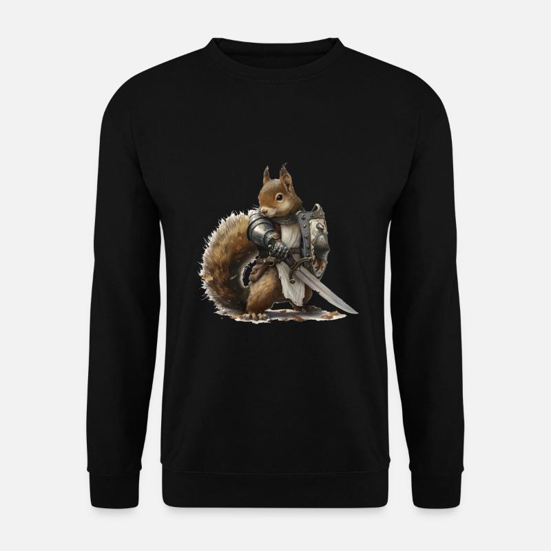 Eichhörnchen Ritter Mittelalter - Unisex Pullover - Schwarz