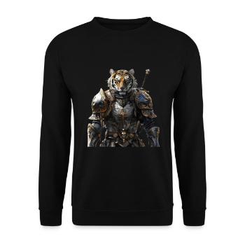 Tiger Knight Middle Ages - Unisex Sweatshirt - black - Front - Alina (178cm) & Michal (187cm)