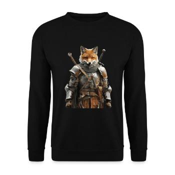 Fox Knight Middle Ages - Unisex Sweatshirt - black - Front - Alina (178cm) & Michal (187cm)