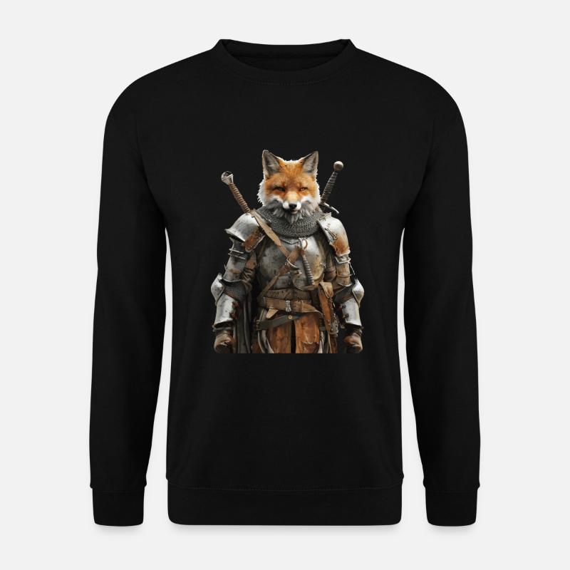 Fuchs Ritter Mittelalter - Unisex Pullover - Schwarz