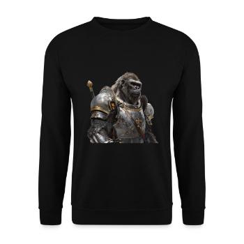 Gorilla Knight Médiéval - Sweat-shirt Unisexe - noir - Devant - Alina (178cm) & Michal (187cm)