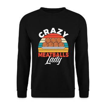 Meatball Lovers Gifts - Unisex Pullover - Schwarz - Vorne - Alina (178cm) & Michal (187cm)