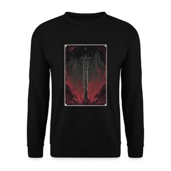 Die verfluchte Klinge Tarot - Unisex Pullover - Schwarz - Vorne - Alina (178cm) & Michal (187cm)