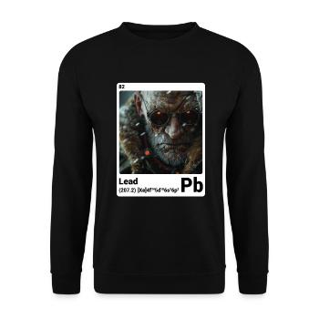AI am Lead (at) Mode periodictable nerdig style - Unisex Pullover - Schwarz - Vorne - Alina (178cm) & Michal (187cm)