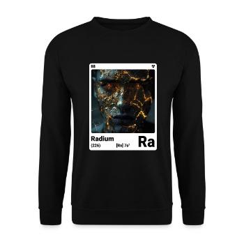 AI am Radium (wt) fashion periodictable style nerd - Unisex Sweatshirt - black - Front - Alina (178cm) & Michal (187cm)
