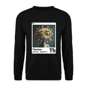 AI am thorium (at) fashion periodictable nerdstyle - Unisex Pullover - Schwarz - Vorne - Alina (178cm) & Michal (187cm)