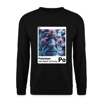AI am Polonium (wt) fashion periodictable nerdy - Unisex Sweatshirt - black - Front - Alina (178cm) & Michal (187cm)