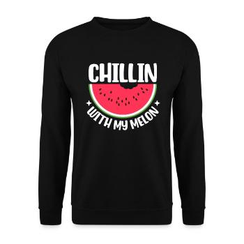 Melon Gift - Unisex Pullover - Schwarz - Vorne - Alina (178cm) & Michal (187cm)