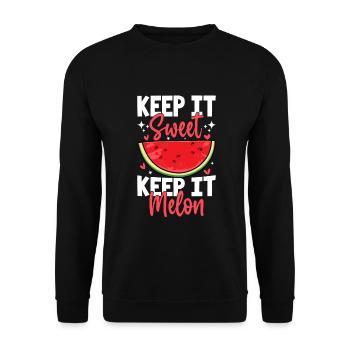 Melon Gift - Unisex Pullover - Schwarz - Vorne - Alina (178cm) & Michal (187cm)