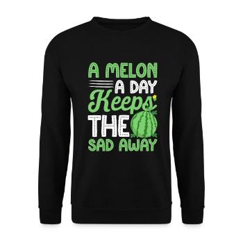 Melon Gift - Unisex Pullover - Schwarz - Vorne - Alina (178cm) & Michal (187cm)