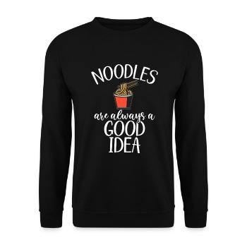 Noodle Lover Gifts - Unisex Pullover - Schwarz - Vorne - Alina (178cm) & Michal (187cm)