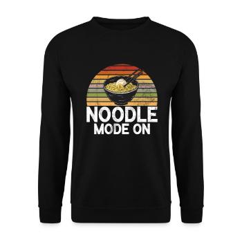 Noodle Lover Gifts - Unisex Pullover - Schwarz - Vorne - Alina (178cm) & Michal (187cm)