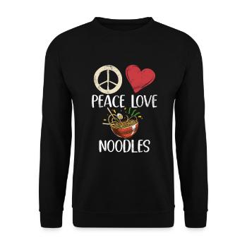 Noodle Lover Gifts - Unisex Pullover - Schwarz - Vorne - Alina (178cm) & Michal (187cm)