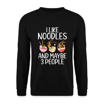 Noodle Lover Gifts - Unisex Pullover - Schwarz - Vorne - Alina (178cm) & Michal (187cm)
