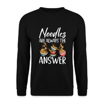 Noodle Lover Gifts - Unisex Sweatshirt - black - Front - Alina (178cm) & Michal (187cm)