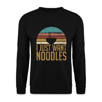 Noodle Lover Gifts - Unisex Pullover - Schwarz - Vorne - Alina (178cm) & Michal (187cm)