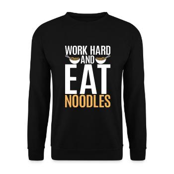 Noodle Lover Gifts - Unisex Pullover - Schwarz - Vorne - Alina (178cm) & Michal (187cm)