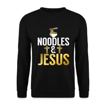 Noodle Lover Gifts - Unisex Sweatshirt - black - Front - Alina (178cm) & Michal (187cm)