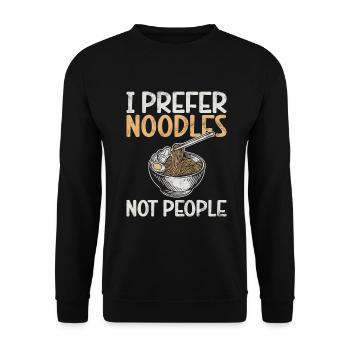Noodle Lover Gifts - Unisex Sweatshirt - black - Front - Alina (178cm) & Michal (187cm)