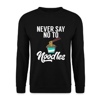 Noodle Lover Gifts - Unisex Sweatshirt - black - Front - Alina (178cm) & Michal (187cm)