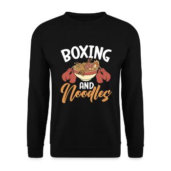 Noodle Lover Gifts - Unisex Pullover - Schwarz - Vorne - Alina (178cm) & Michal (187cm)