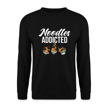 Noodle Lover Gifts - Unisex Pullover - Schwarz - Vorne - Alina (178cm) & Michal (187cm)