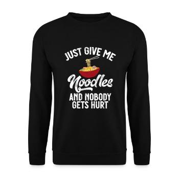 Noodle Lover Gifts - Unisex Pullover - Schwarz - Vorne - Alina (178cm) & Michal (187cm)
