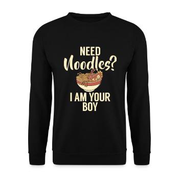 Noodle Lover Gifts - Unisex Pullover - Schwarz - Vorne - Alina (178cm) & Michal (187cm)