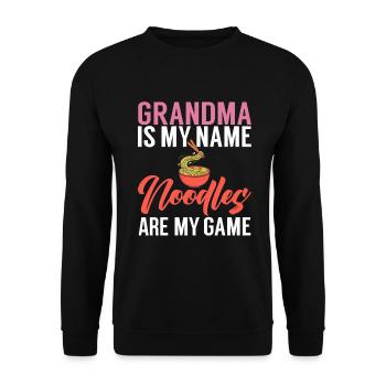 Noodle Lover Gifts - Unisex Pullover - Schwarz - Vorne - Alina (178cm) & Michal (187cm)