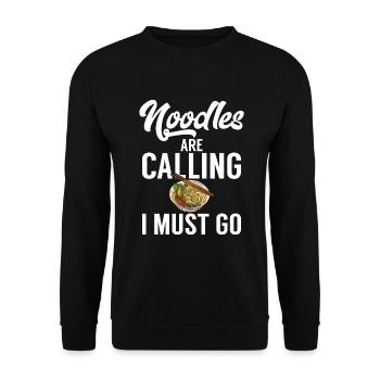 Noodle Lover Gifts - Unisex Pullover - Schwarz - Vorne - Alina (178cm) & Michal (187cm)