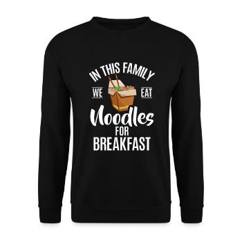 Noodle Lover Gifts - Unisex Pullover - Schwarz - Vorne - Alina (178cm) & Michal (187cm)