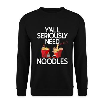 Noodle Lover Gifts - Unisex Pullover - Schwarz - Vorne - Alina (178cm) & Michal (187cm)