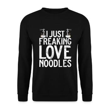 Noodle Lover Gifts - Unisex Sweatshirt - black - Front - Alina (178cm) & Michal (187cm)